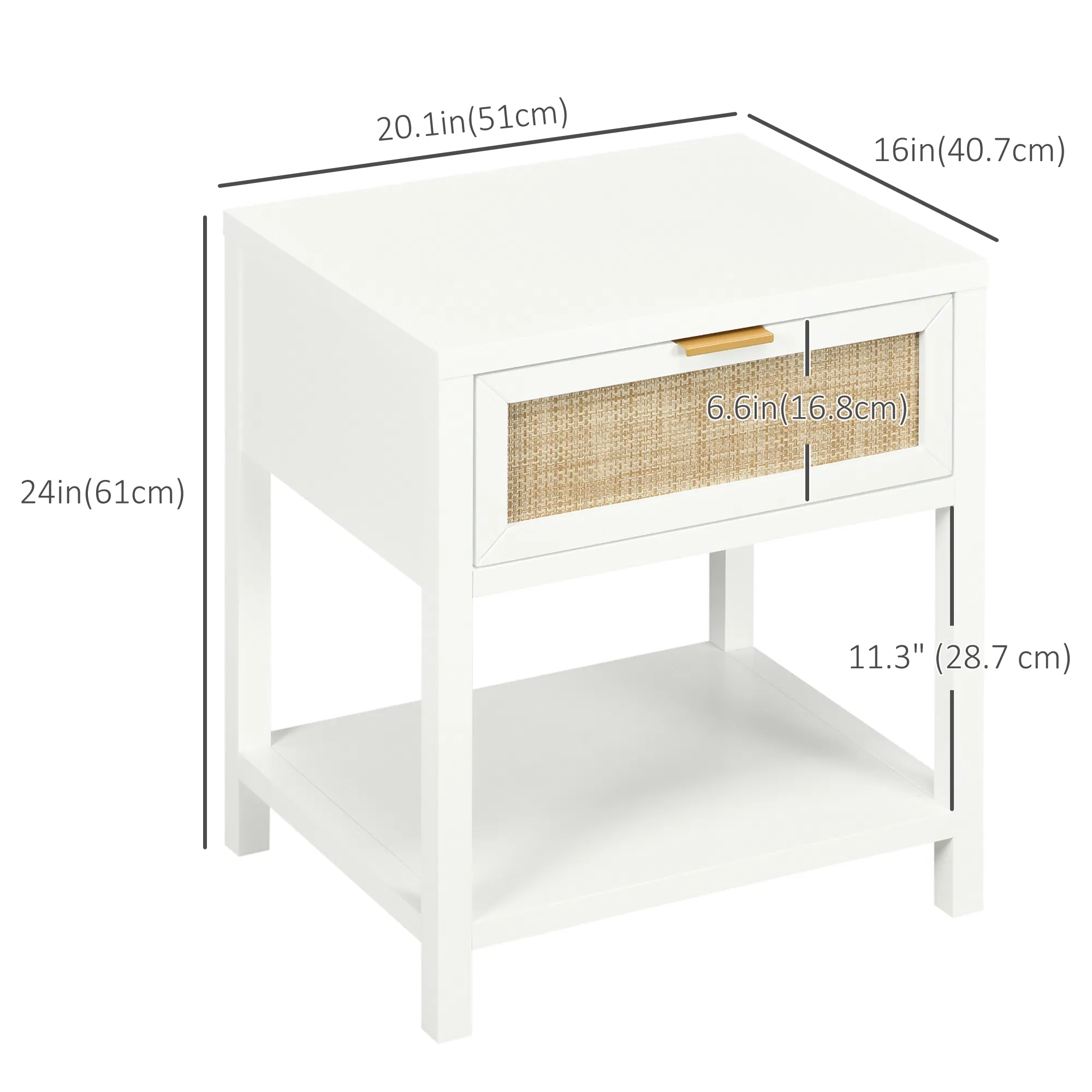 Rattan Nightstand with Drawer, picture 3 of 5
