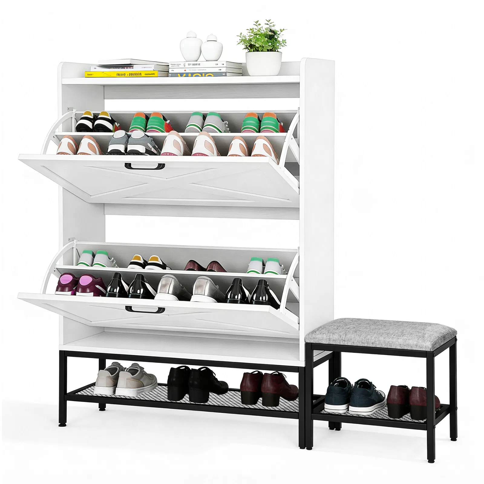 Barn Door Shoe Cabinet