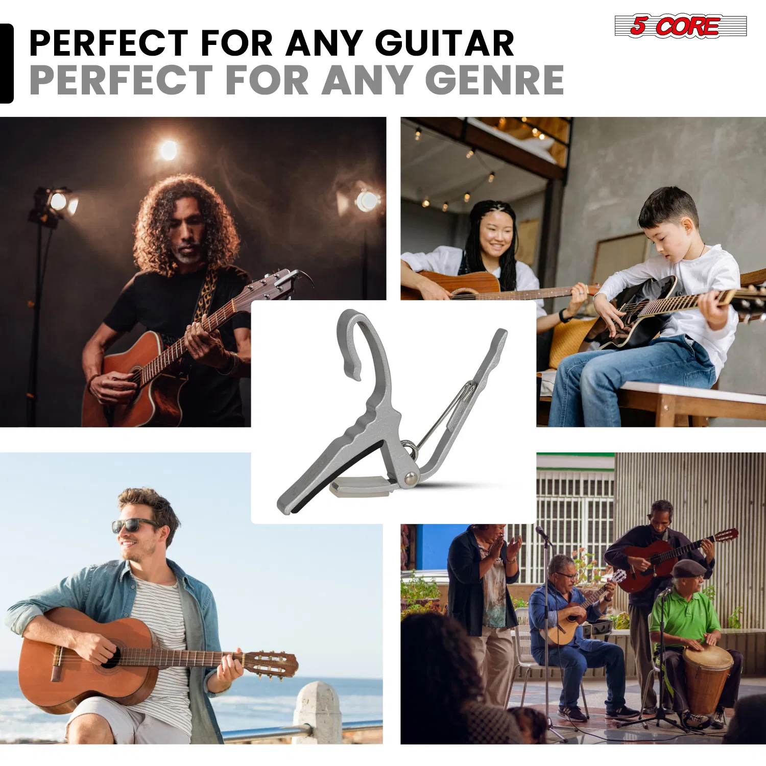 5 Core Guitar Capo Quick Change Acoustic Electric String Clip Banjo Mandolin Or Ukulele image 8
