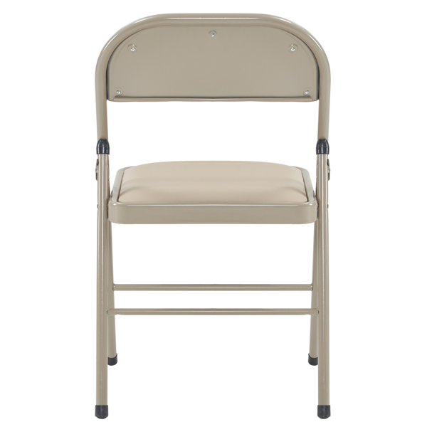 6pcs Elegant Foldable Iron & PVC Chairs for Convention & Exhibition  Light Brown-58