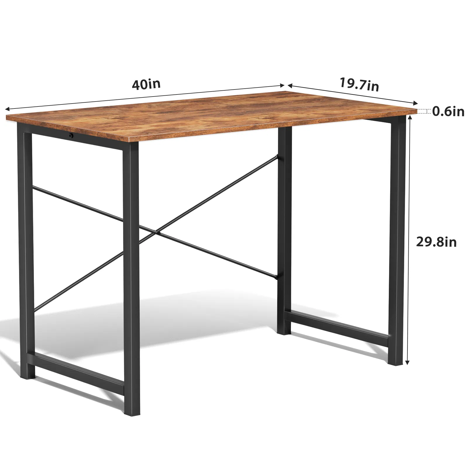 Computer Desk for Home Office, Modern Study Work Table Simple Style for Bedroom, Writing Desks with X-Shaped Reinforcement image 2