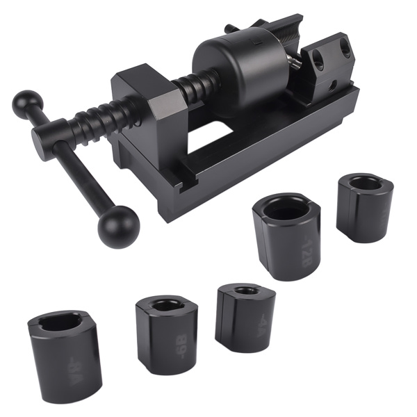 油管接头安装工具 Aluminum Fuel Line Fittings Installation Tool Fuel Hose Repair Tool Kit Black Fit from -4 to -16 Hose End Socket Nuts-15