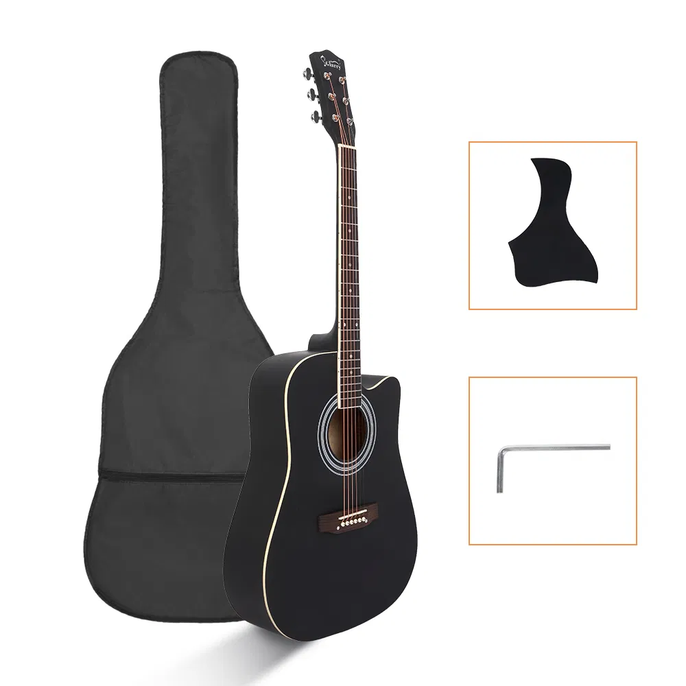 [Do Not Sell on Amazon] GT502 41-Inch Notch Spruce Panel Matte Edging Folk Guitar Bag Shield Wrench Black image 7