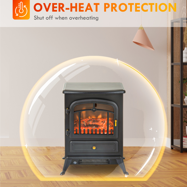 Electric Fireplace Heater LED Flame Fireplace Stove-12