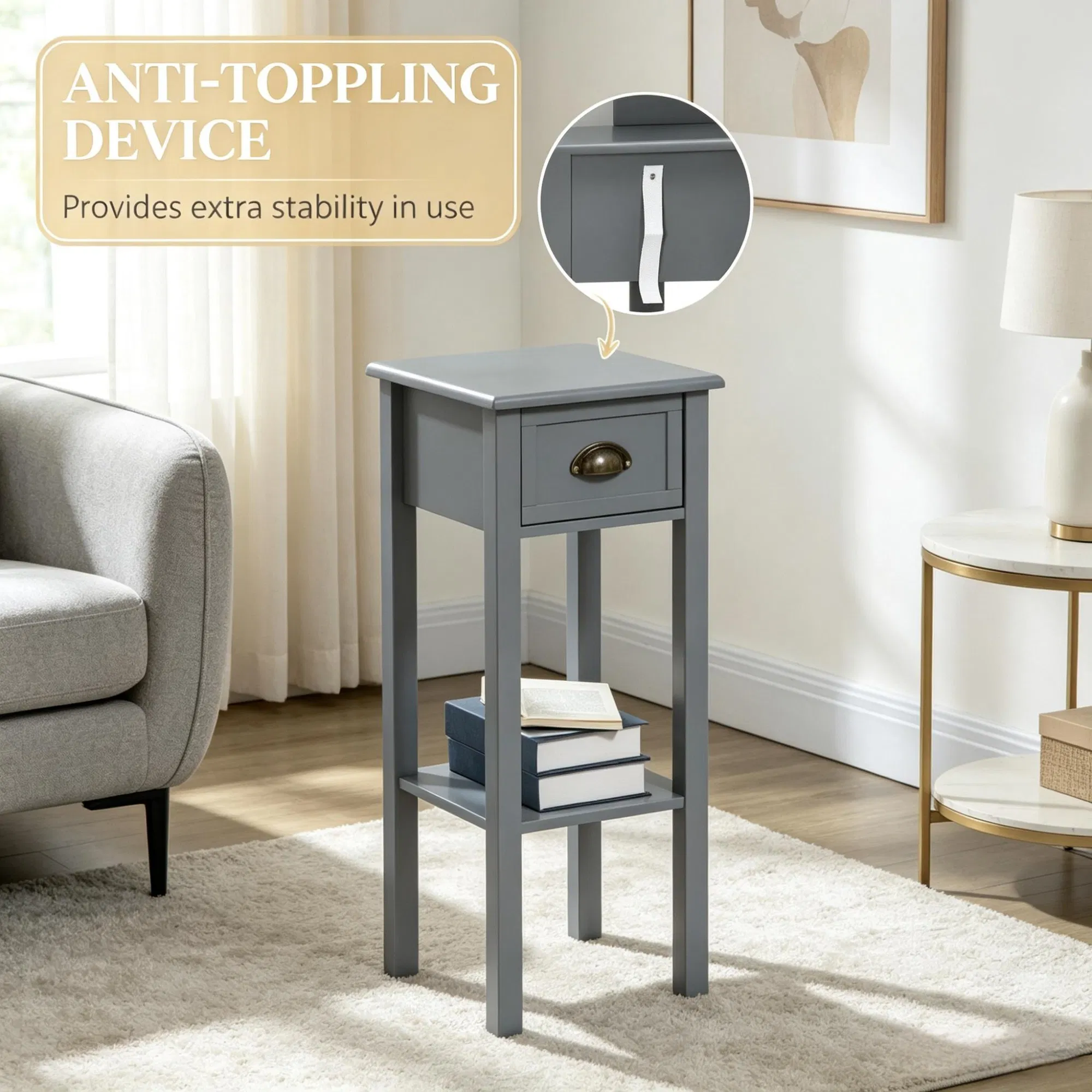2-Tier Side Table Nightstand, picture 4 of 5