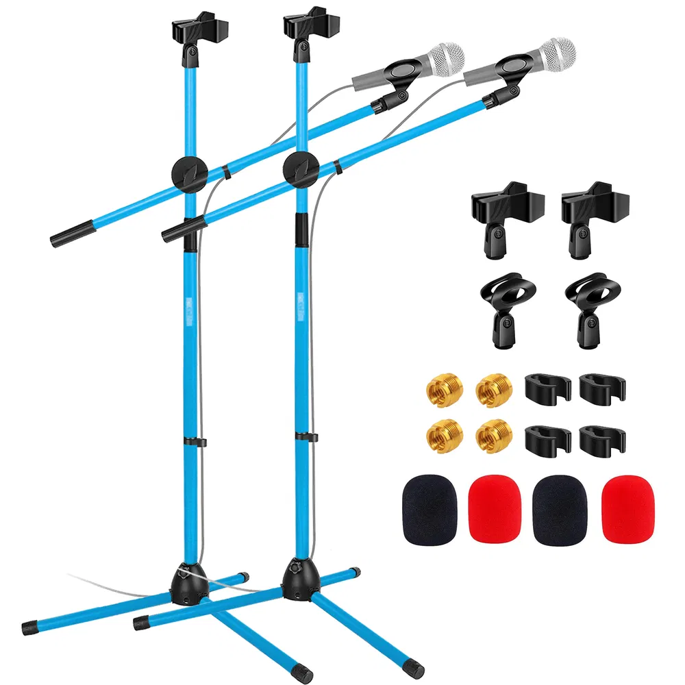 5 Core 2Pcs Mic Stand Floor Height Adjustable Tripod Microphone Stands w Extending Telescoping Boom Arm image 19