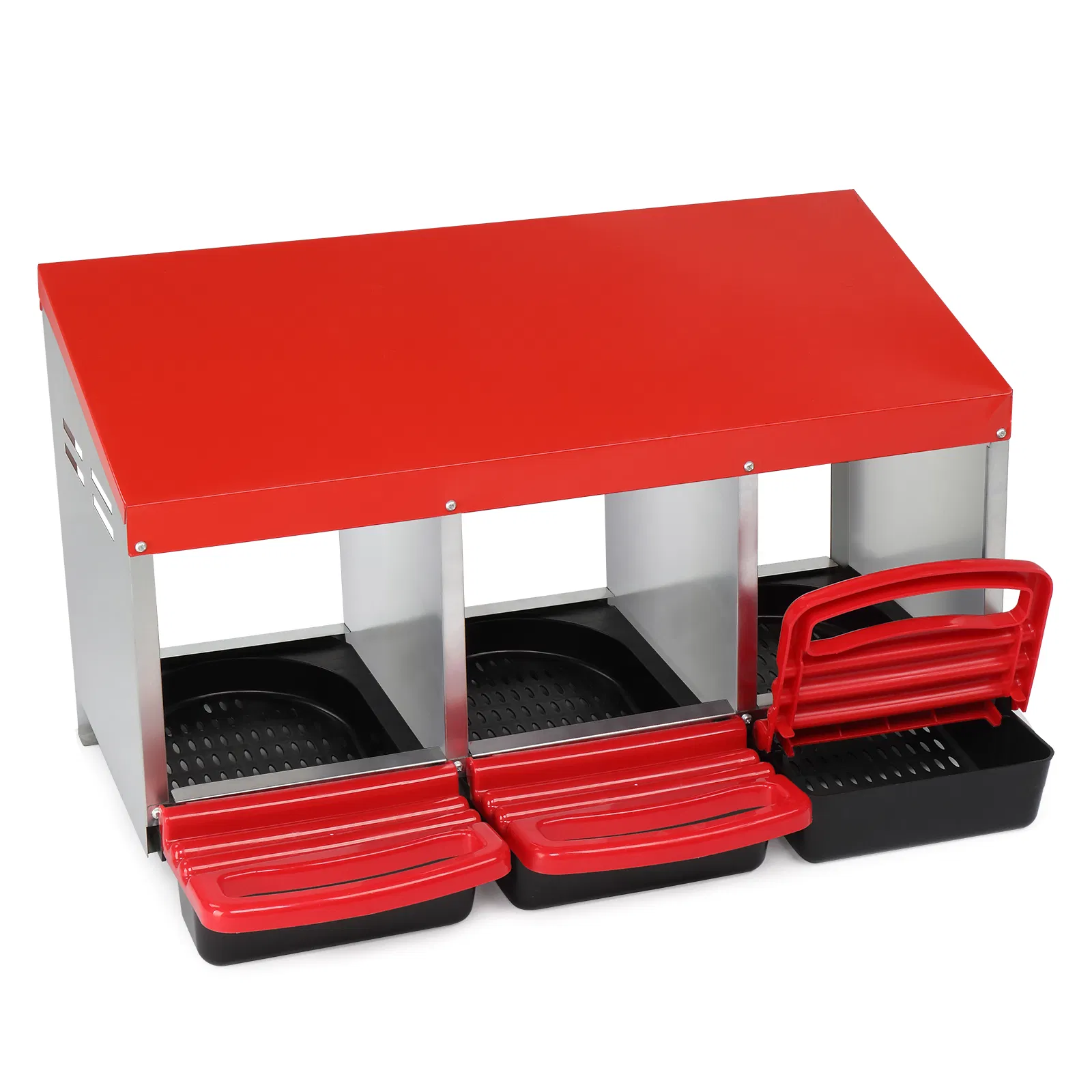 3 Compartment Roll Out Chicken Nesting Box with Plastic Basket, Egg Nest Box Chicken Laying Box Hens… image 9