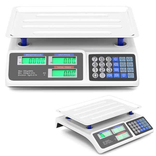 66lb/30kg Digital Produce Scale: 0.01lb/5g Precision, Dual Backlit LCD, 3 Power Options, Detachable Stainless Steel Platform for Market/Deli-11