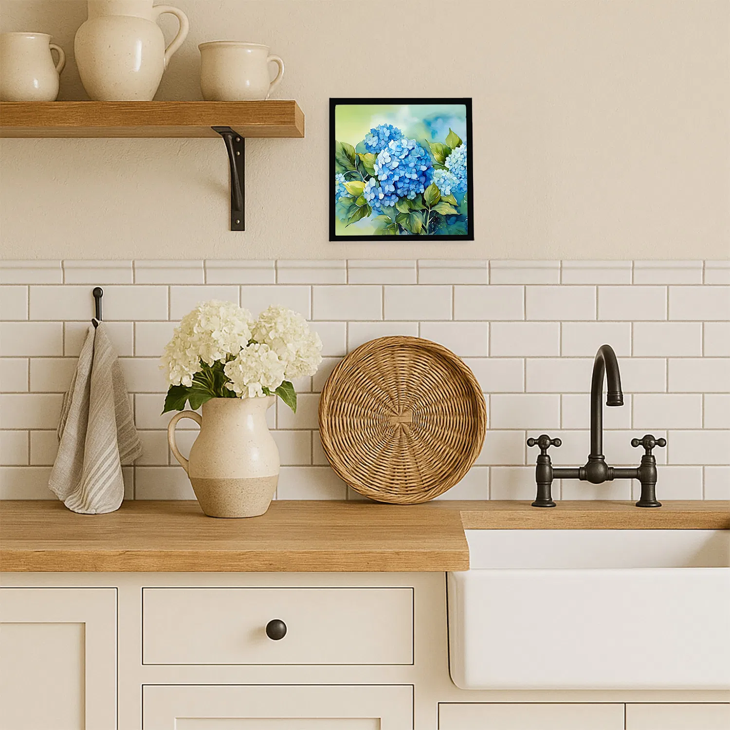 Framed Metal Hydrangea Wall Art, picture 2 of 3