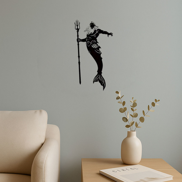 CIFbuy Exquisite Merman Mermaid King Queen Metal Wall Art Set Mythical Ocean Decor Handcrafted Unique Gift (TikTok, temu pick-up service)-16