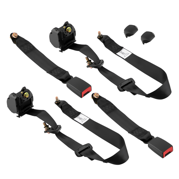 	2Pcs Universal Retractable 3 Point Seat Belt Car Vehicle Safety Belt Harness Set-9