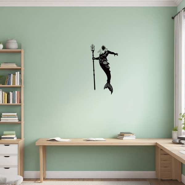 CIFbuy Exquisite Merman Mermaid King Queen Metal Wall Art Set Mythical Ocean Decor Handcrafted Unique Gift (TikTok, temu pick-up service)-12