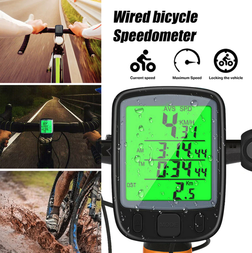 Contador de velocidad para bicicletas digital LCD inalámbrico impermeable