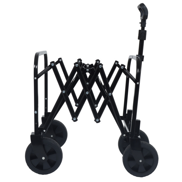 Expandable Dual-Layer Utility Wagon with 100% Extra Space - Grocery Cart for Camping, Shopping, Sports, Gardening, Fishing, Supports 225lbs, Brown -33