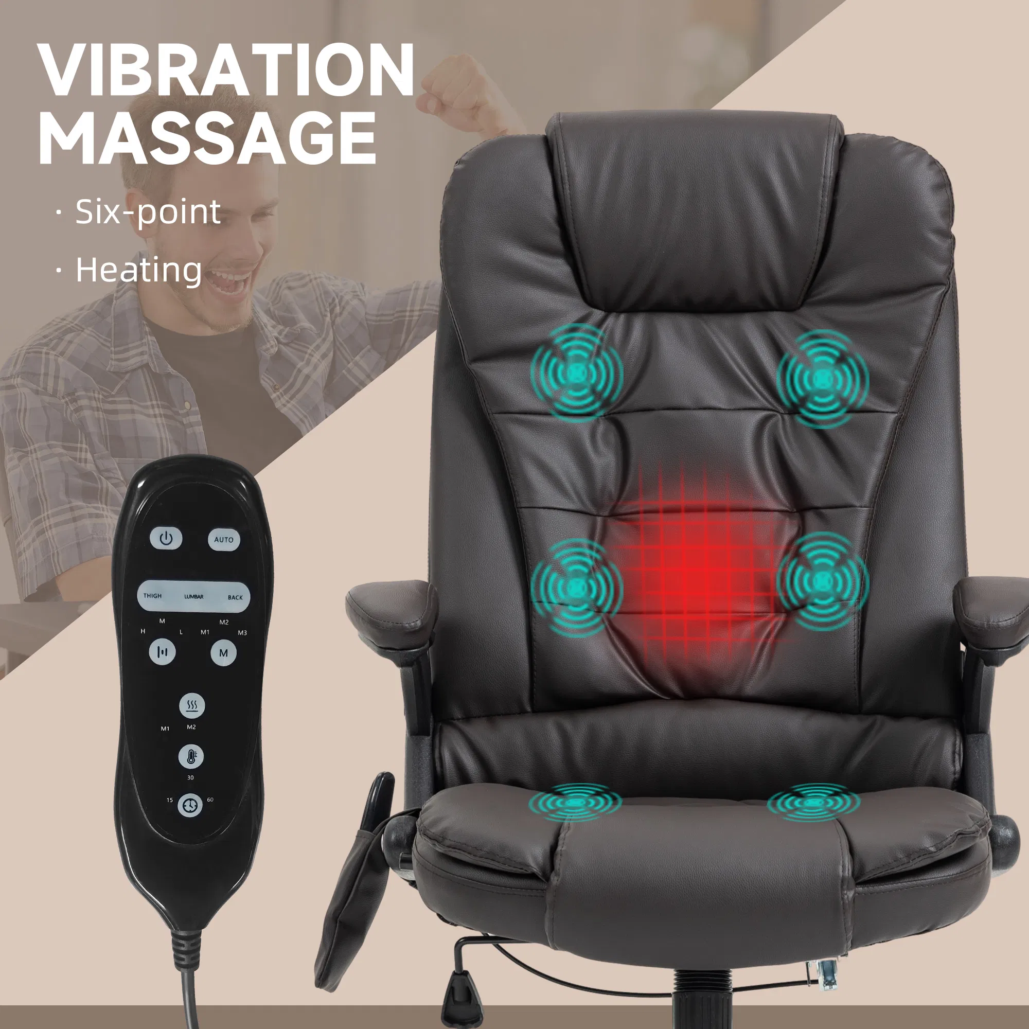 Office Chair Heated Ergonomic Massage Swivel Vibrating High Back — photo 6