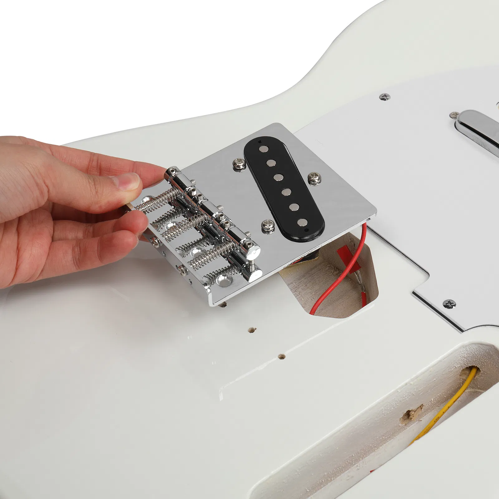 DIY 6 String TL Style Electric Guitar Kits with Mahogany Body, Maple Neck and Accessories White image 6