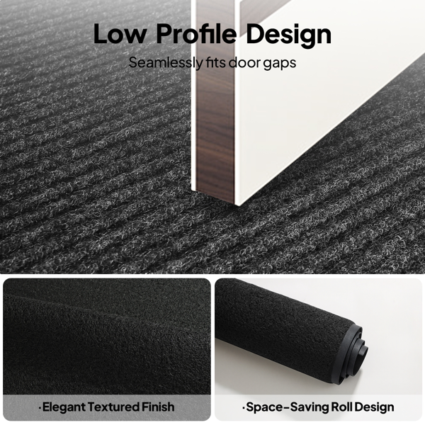 1PC Black PVC Composite Commercial Entrance Mat, 90x150x1.2cm, Extra-Long & Thick Heavy-Duty Floor Protection-12
