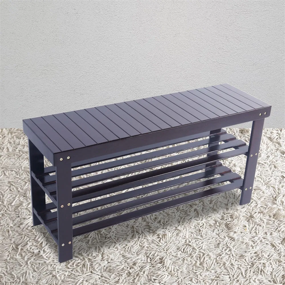 Bamboo 3-Tier Shoe Rack Stool, picture 6 of 6