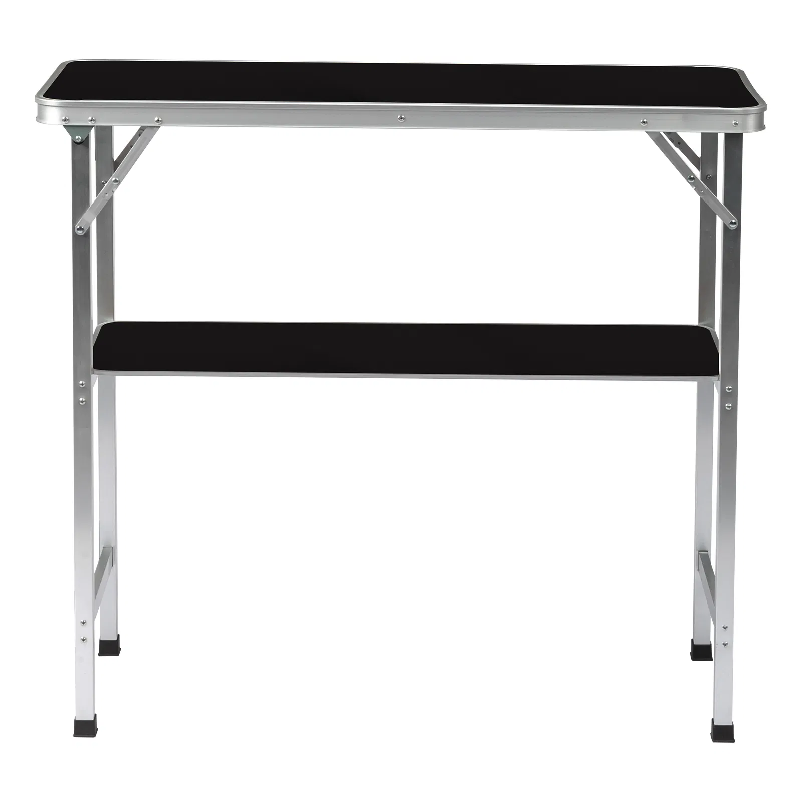 Portable Folding Bar Table with Shelf, Tradeshow Podium Table with Black Skirt and Carrying Bag, for… image 5