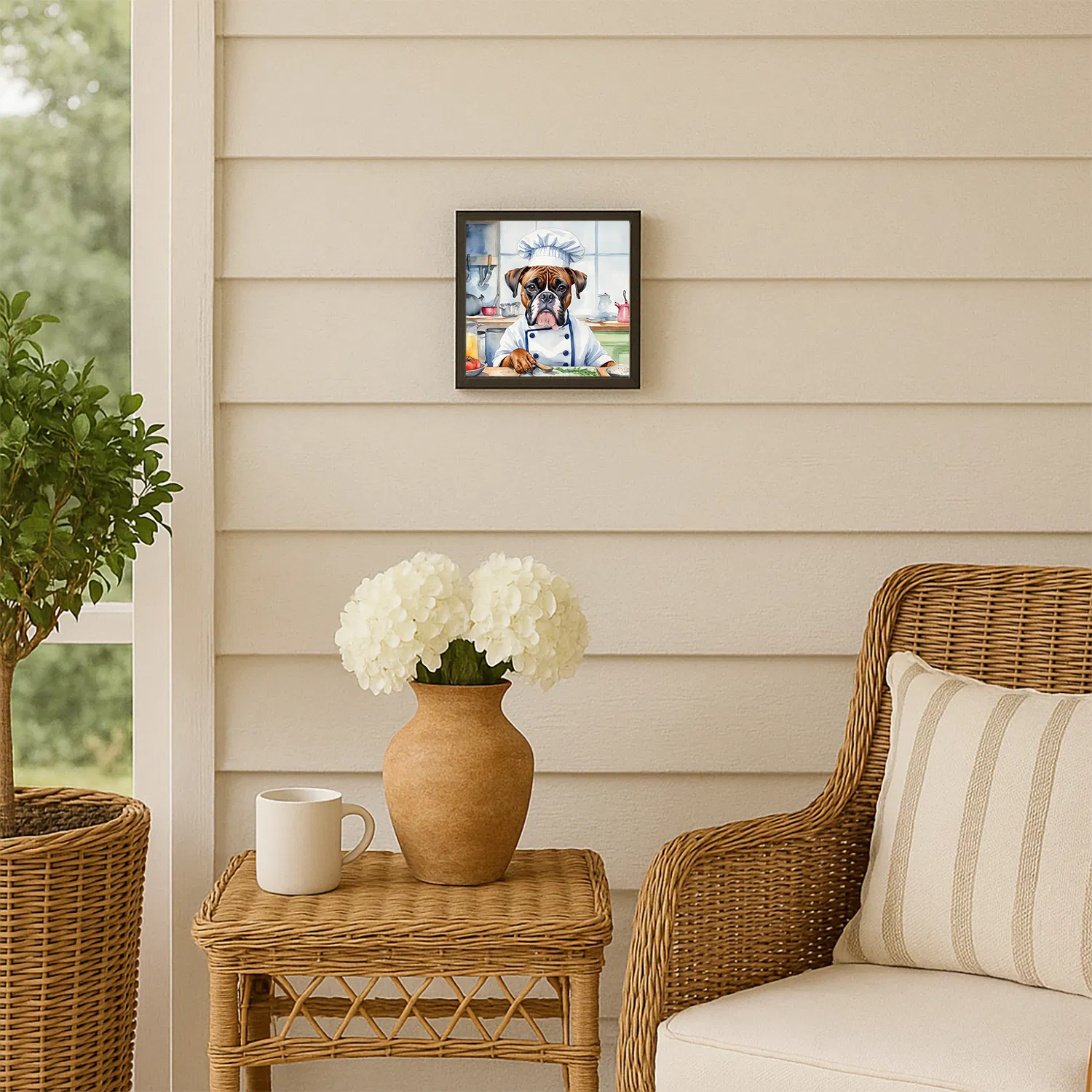 Framed Metal Print, Boxer The Chef