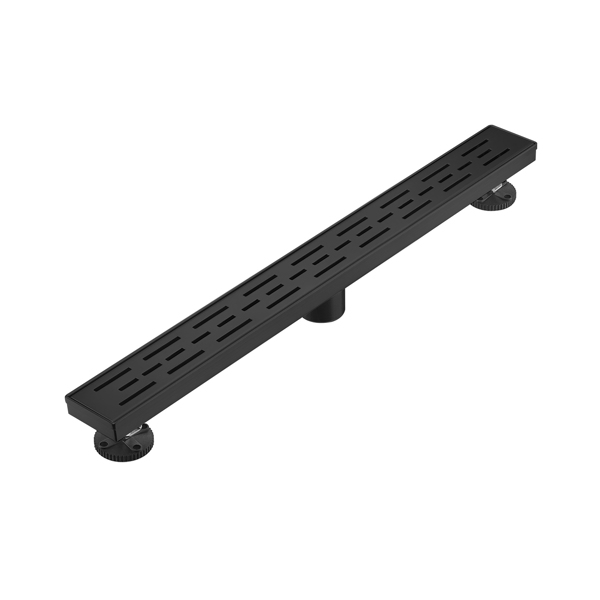 30 Inch Linear Shower Drain with Removable Brick Patterned Grate Cover, 304 Stainless Steel Shower Floor Drain with Hair Strainer and Leveling Feet-12
