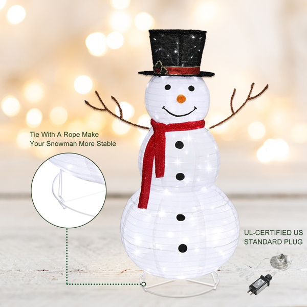 [Replace 62175283]60*60*120cm 30.00V 3.60W  Snowman Snow Fleece Garden Snowman Decoration White-35