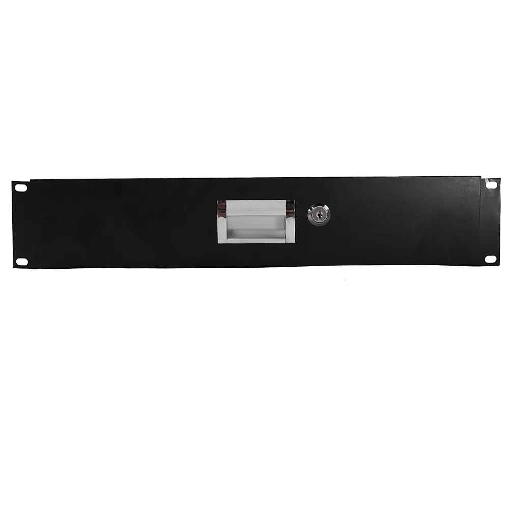 19" 2U Steel Plate DJ Drawer Equipment Cabinet with Keys Black image 5