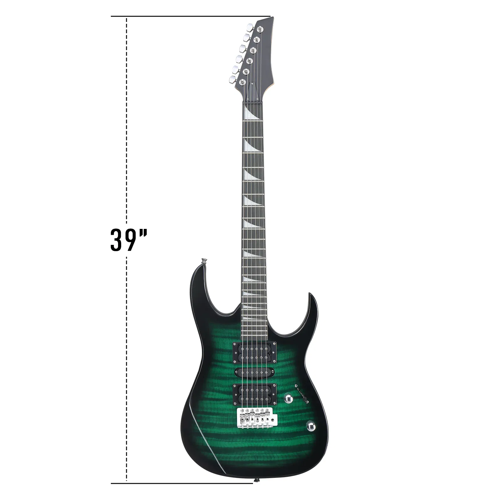 170 Model 39in Electric Guitar HSH Pickups Black complete starter kit suit for Hard Rock Tiger-striped… image 6