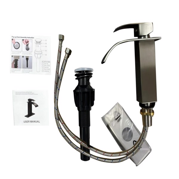 Single Handle Bathroom Faucet Lavatory Faucet Stainless Steel Single Hole-TP, Brushed Nickel[Unable to ship on weekends,usps/fedex]-9