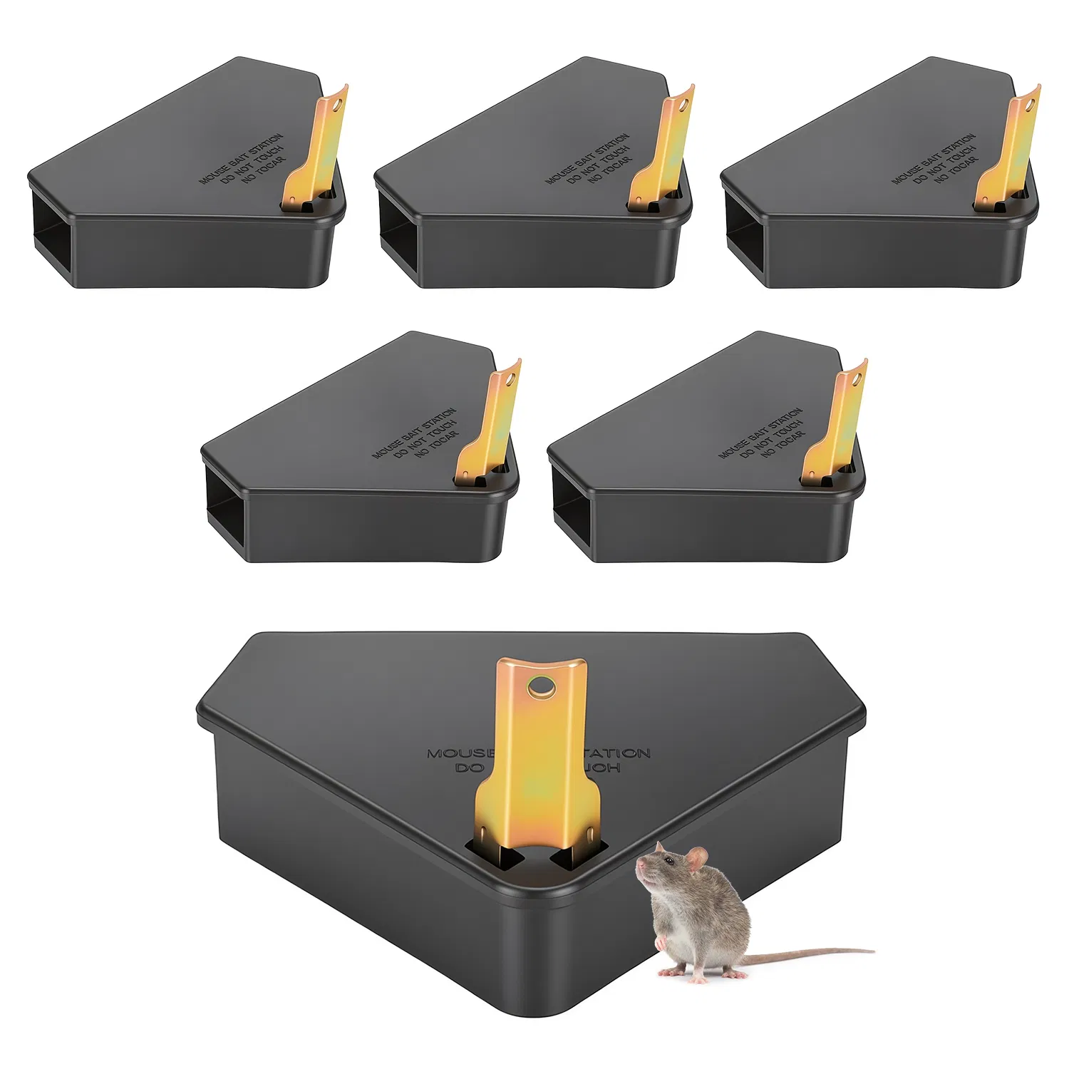 Triangular Mouse Bait Holder Stations, 6 -12Pack Lockable Reusable Bait Boxes with Keys, Durable PP… image 9
