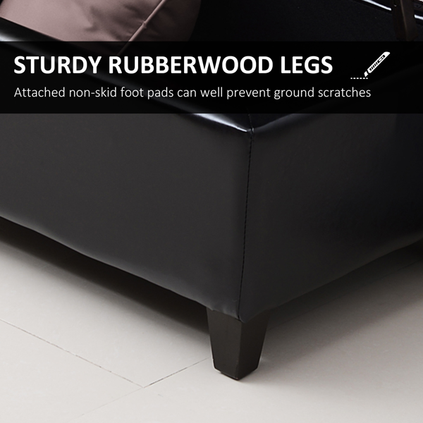 Faux Leather Storage Ottoman, picture 4 of 5