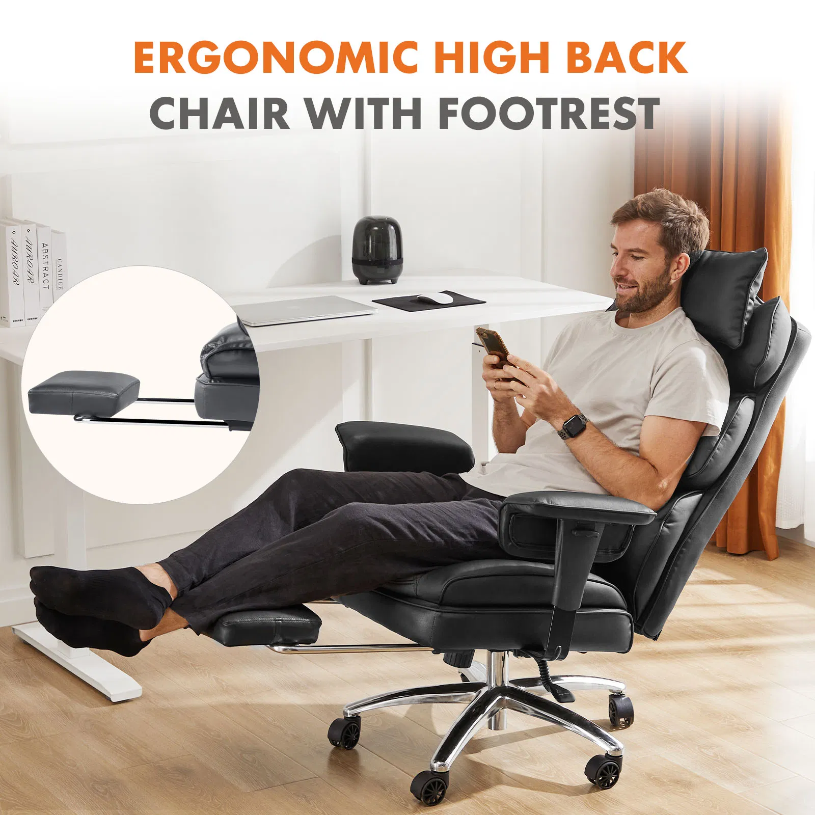 PU Leather Executive Office Chair, picture 3 of 7