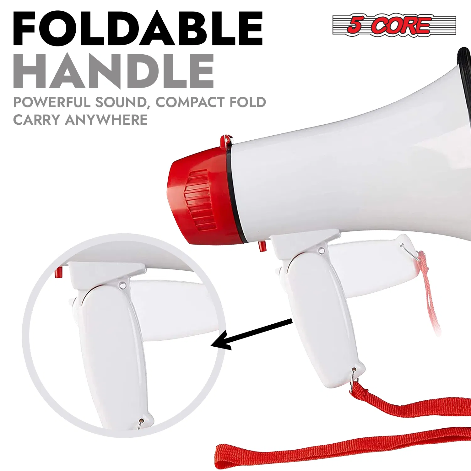 5 Core Megaphone 30W Bull Horn PA Speaker w 800 Yards Range Loud Siren Voice Amplifier Portable image 9