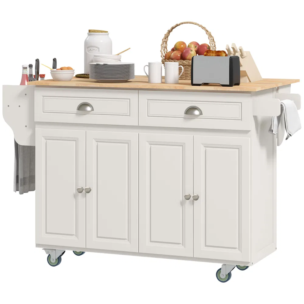 Kitchen Island With Storage, Rolling Kitchen Island With Drop, picture 5 of 5