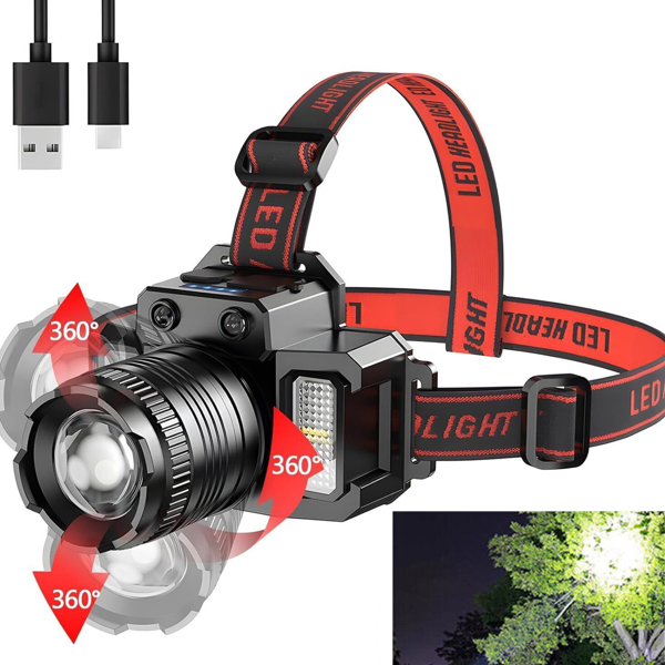 5-Modes LED Headlamp Motion Sensor Headlamp USB Rechargeable Canping Hiking Headlight-14
