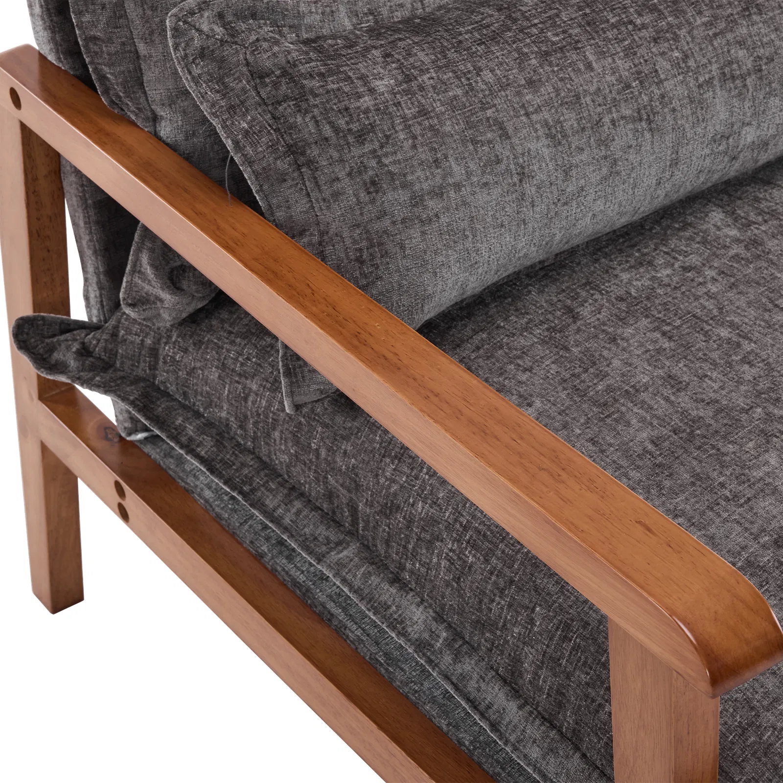 Cloud Shaped Indoor Leisure Chair with Solid Wood Armrest & Solid Wood Frame, Chenille Fabric Accent… image 16