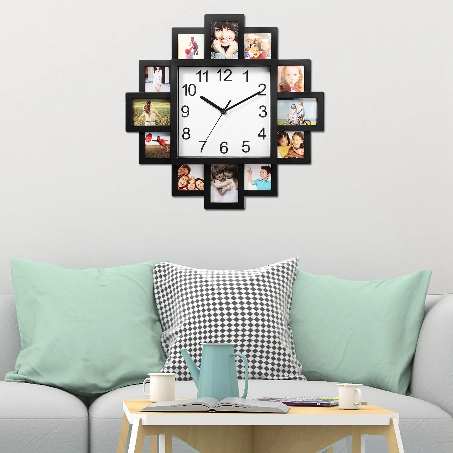 Photo Frame Collage Wall Clock