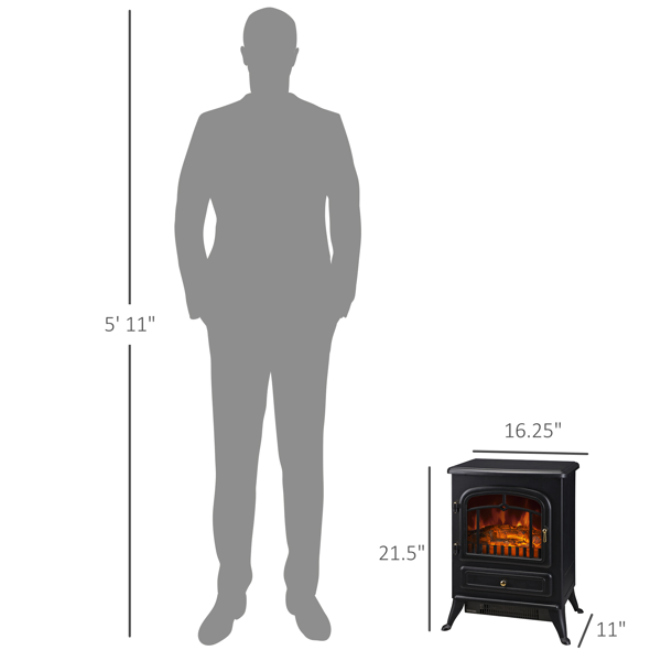 Electric Fireplace Heater LED Flame Fireplace Stove-10