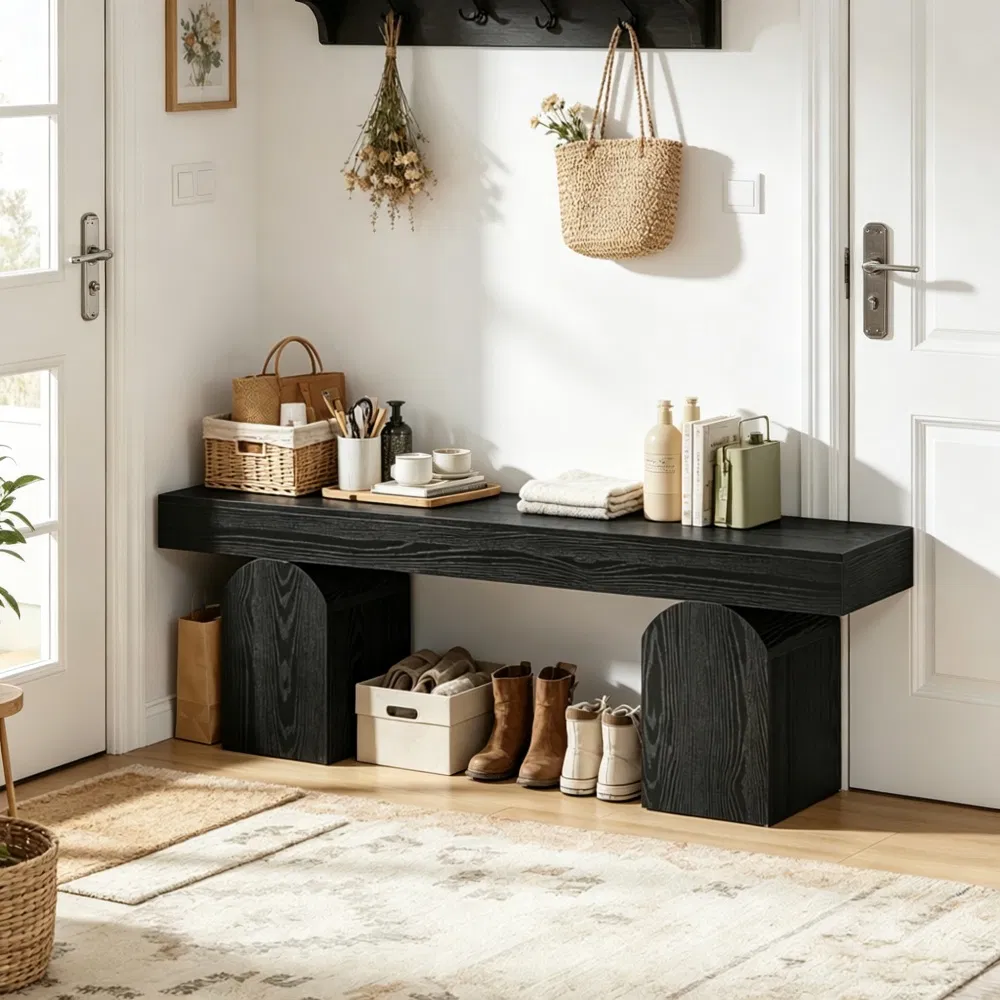 Solid MDF Entryway Bench