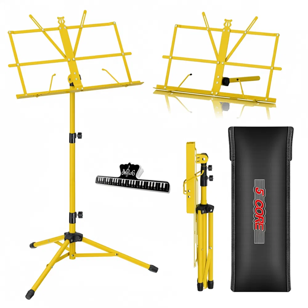 5 Core Music Stand Adjustable Desktop Book Stands Portable Sheet Holder All Metal Foldable Bookstand image 20