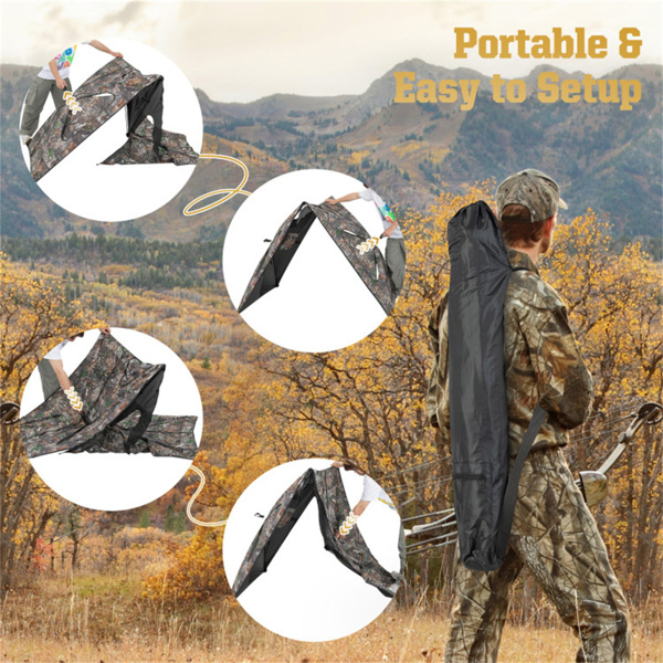2-Panel See-Through Hunting Blind - Pop-Up Design with 3 Shoot Through Ports-16