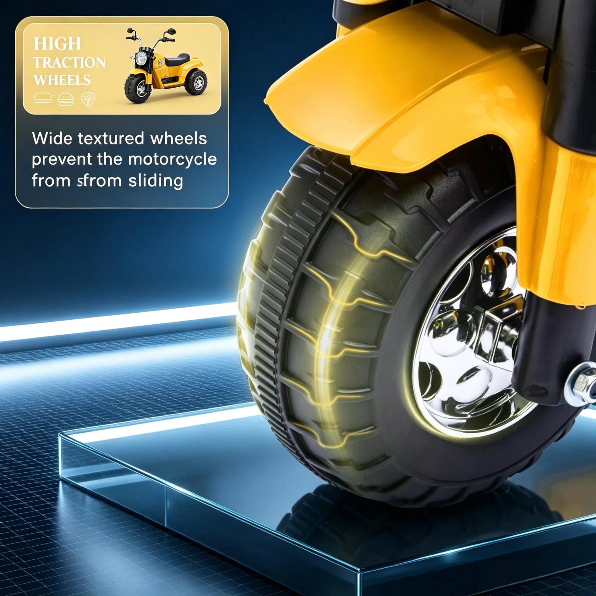 Yellow 6V Kids Electric Motorcycle 3-Wheels Motorbike Ride-on — photo 5