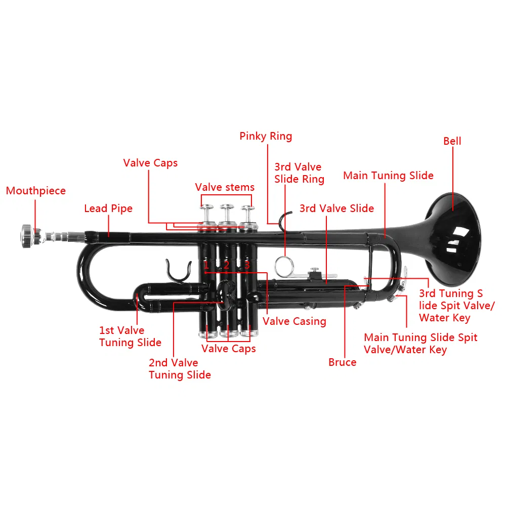 Nickel Plating Trumpet Gloves Set Black image 11