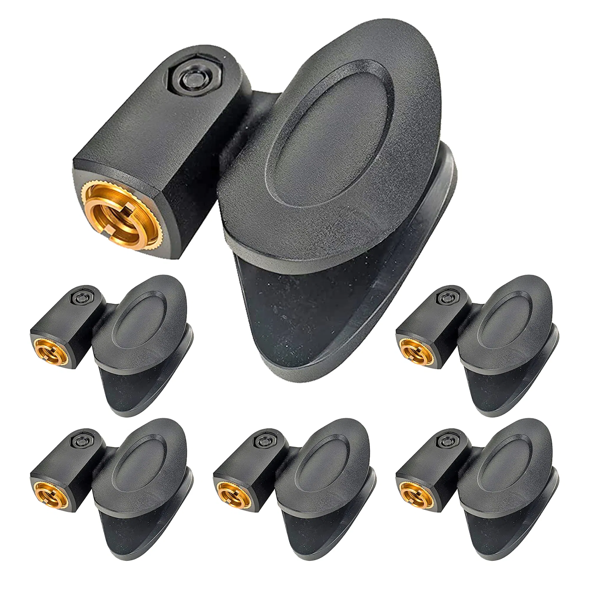 5 Core Microphone Clips for all Handheld Transmitters Universal Adjustable Mic Clips with 5/8" Male to 3/8" Female Screw Adapter Suitable for Handheld Microphones 6-Pack