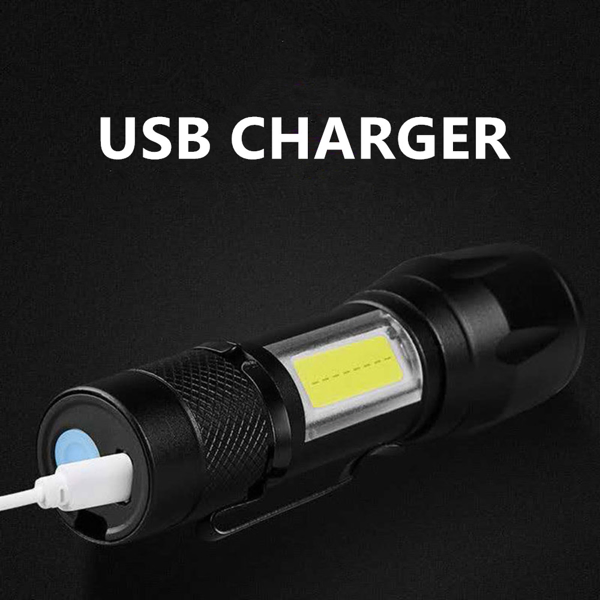 2 Pack USB Rechargeable Small LED Flashlights Camping Flashlight Work Light (Logistics only For USPS.TK/TMEU only For self-pickup)-18