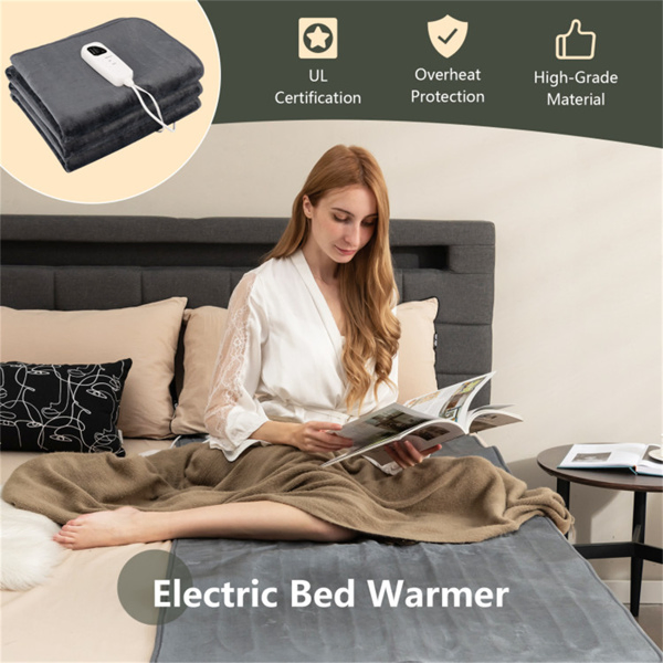 Electric Mattress Pad with 5 Heat Settings, 8-Hour Auto Shut Off, Machine Washable Flannel Heated Bed Mat (71
