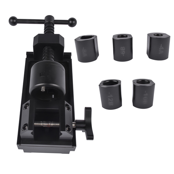 油管接头安装工具 Aluminum Fuel Line Fittings Installation Tool Fuel Hose Repair Tool Kit Black Fit from -4 to -16 Hose End Socket Nuts-19