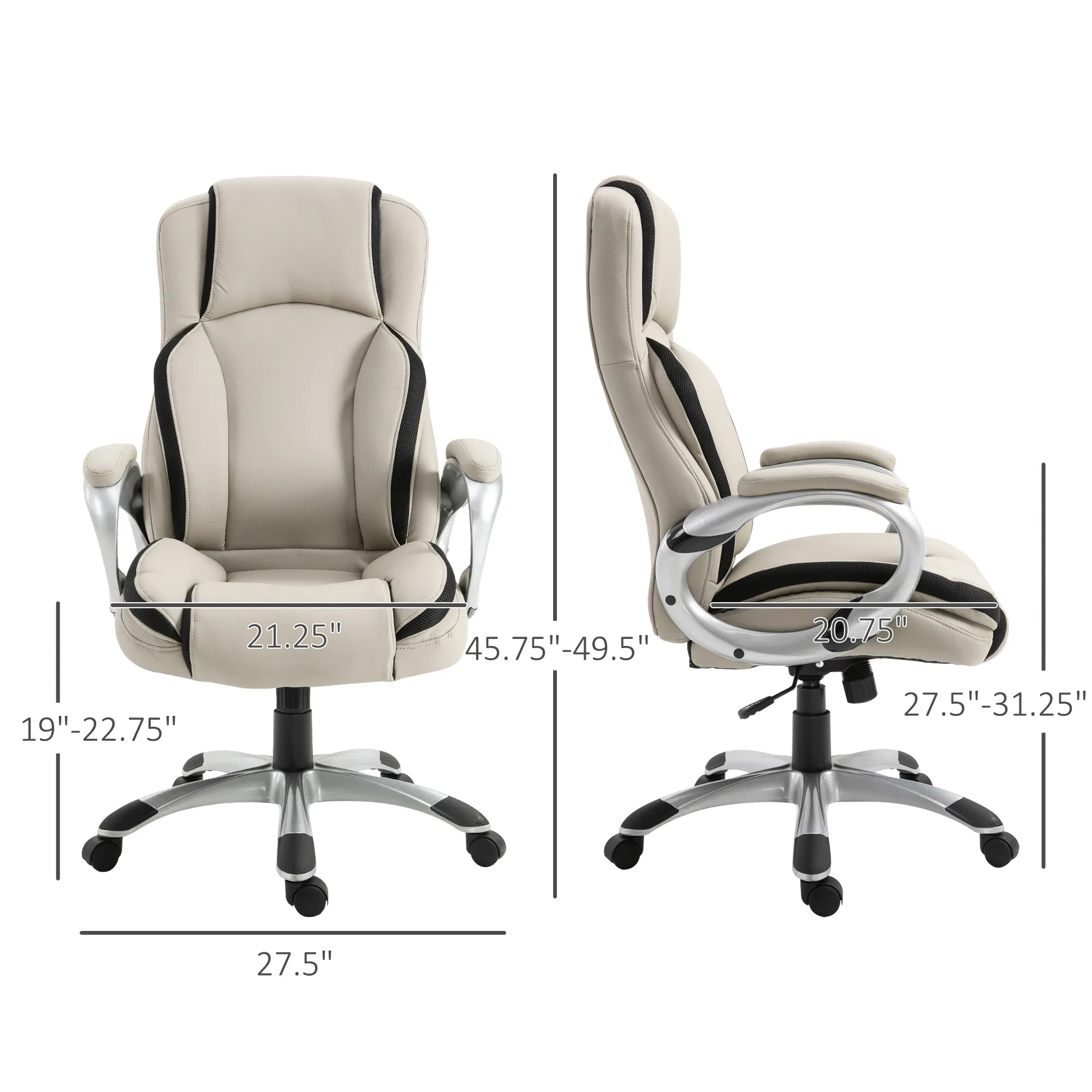 Office Chair PU Leather Executive on Rolling Wheels Task β photo 6
