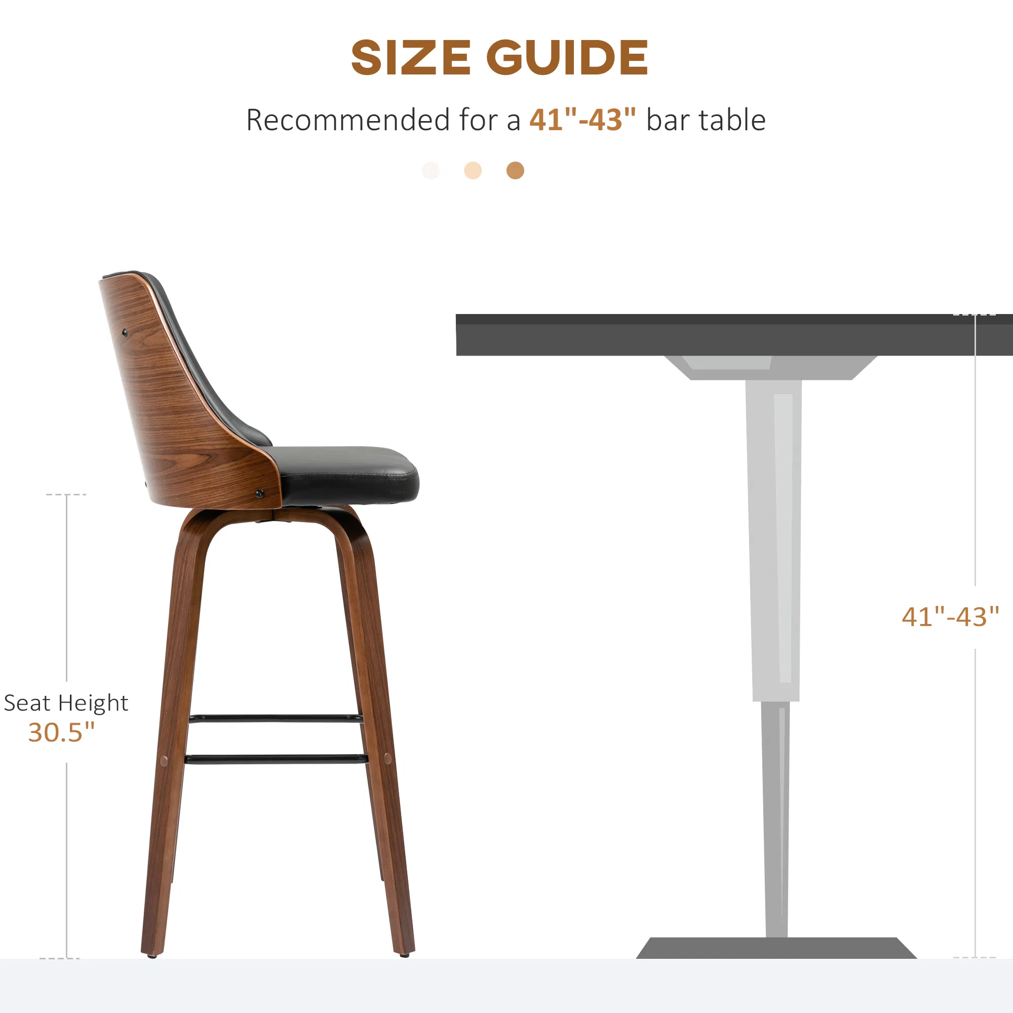 Swivel Bar Stools Set of 2, picture 3 of 5