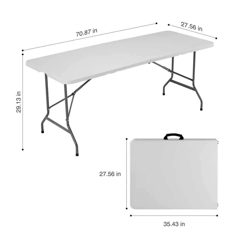 Folding Table Outdoor Indoor Heavy Duty Portable Table with Carrying Handle for Camping Picnic Party image 9